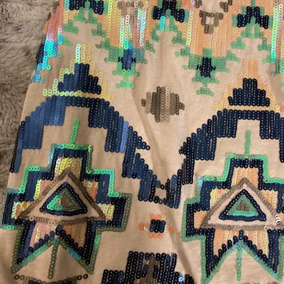 : : EXPRESS Sequin Tribal Print Mini Skirt : : - Picture 9 of 14